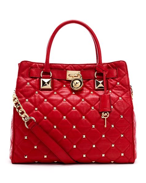 michael kors red hamilton purse